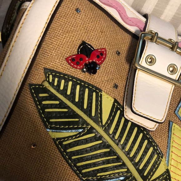 Coach Vintage Burlap Embroidered Bag EUC - Picture 6 of 8